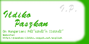 ildiko paszkan business card